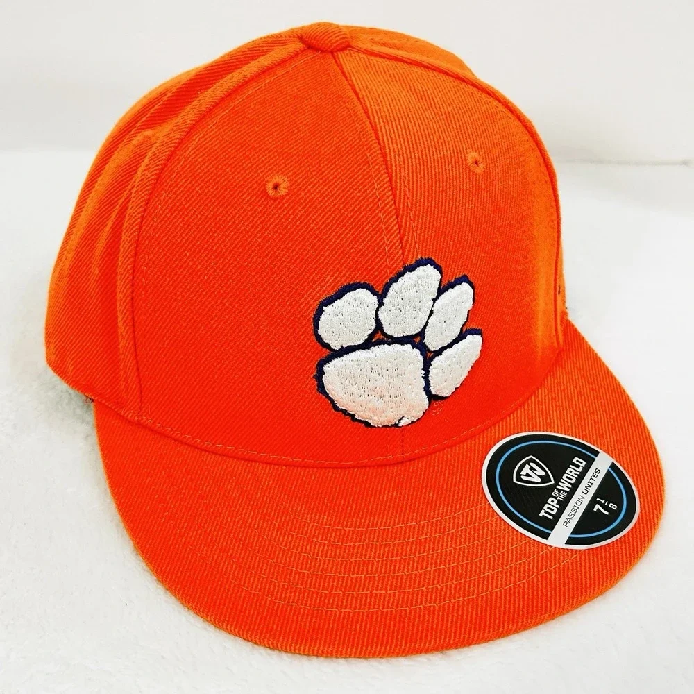 Clemson Tigers Top of the World Wool Fitted Hat Cap 7 1/8 Orange NCAA College
